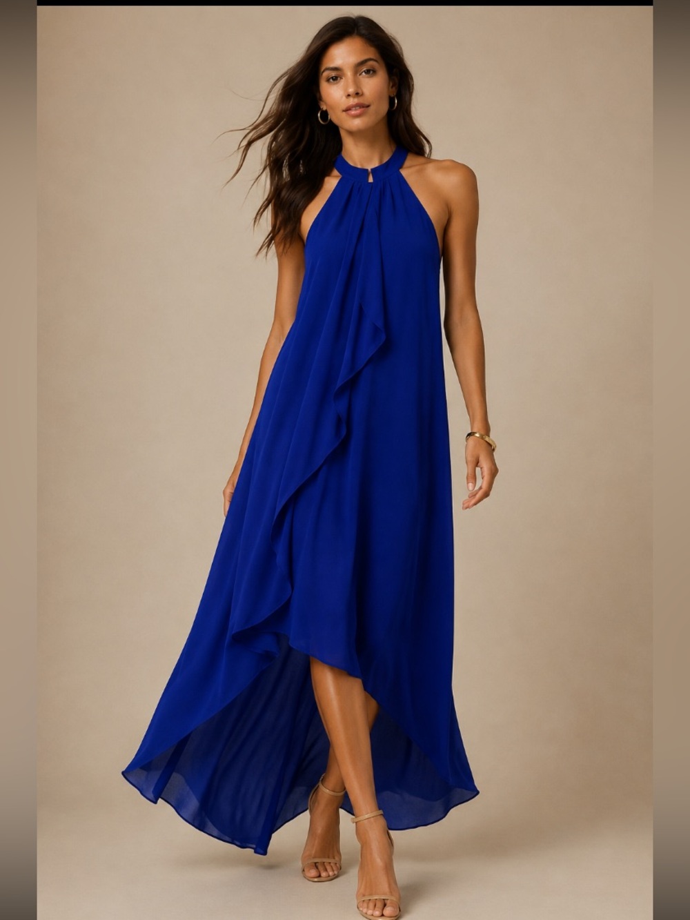 BCBGMaxAzria Women’s Cobalt Blue Halter dress